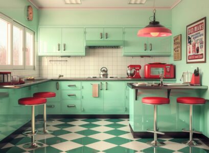 10 inspiracji na urządzenie kuchni w stylu retro w małym mieszkaniu