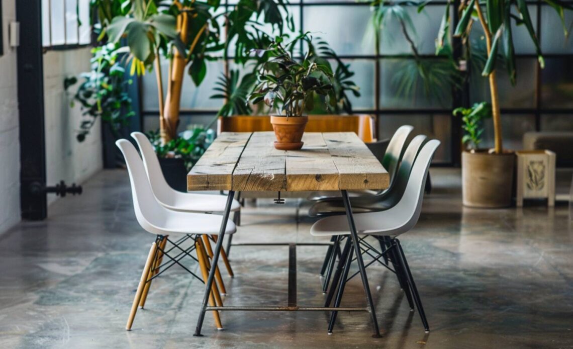 10 inspiracji na urządzenie jadalni z meblami z odzyskanych materiałów