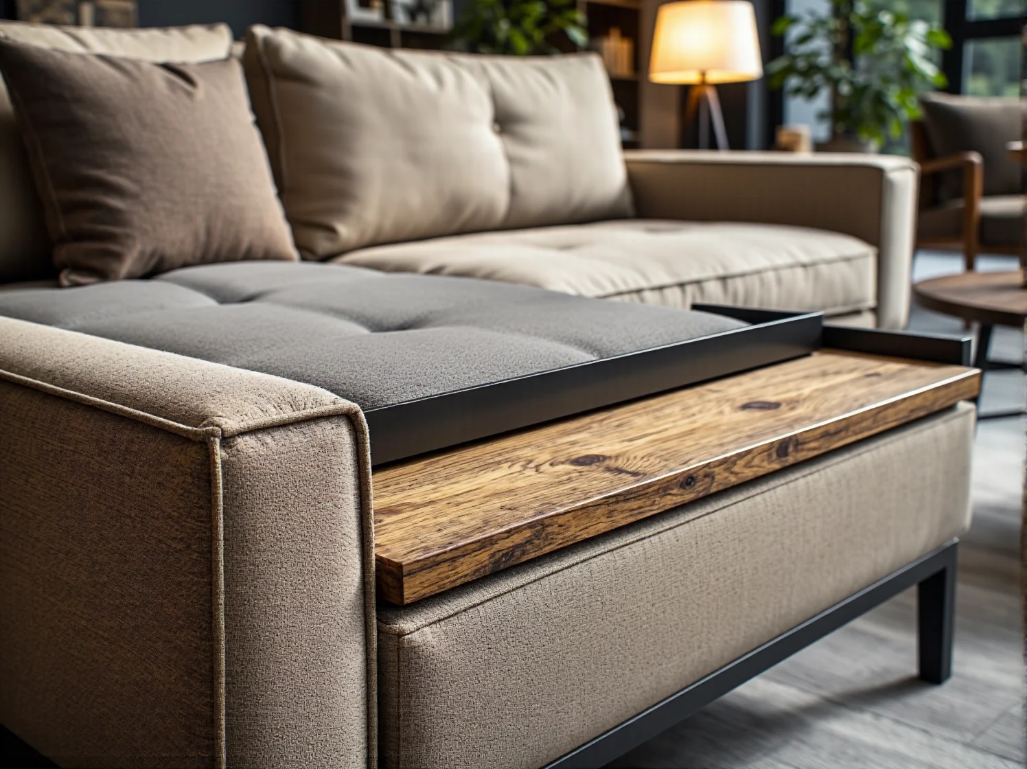 Stół z metalowymi nogami w aranżacji nowoczesnej jadalni o charakterze loftowym.