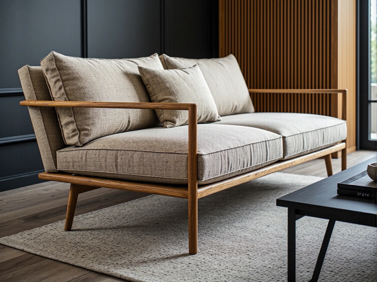 Drewniana ściana edukacyjna i interaktywny stół jako inspiracja do aranżacji salonu zabaw.