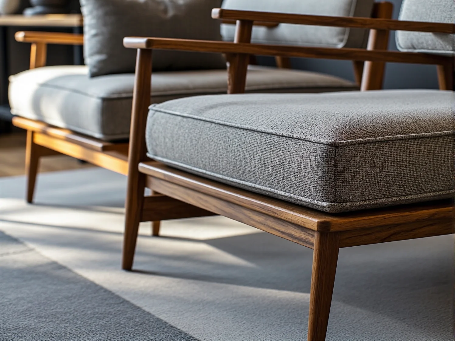 Zbliżenie na rzemieślnicze detale i perfekcyjne wykończenie drewnianego stołu z kolekcji premium.