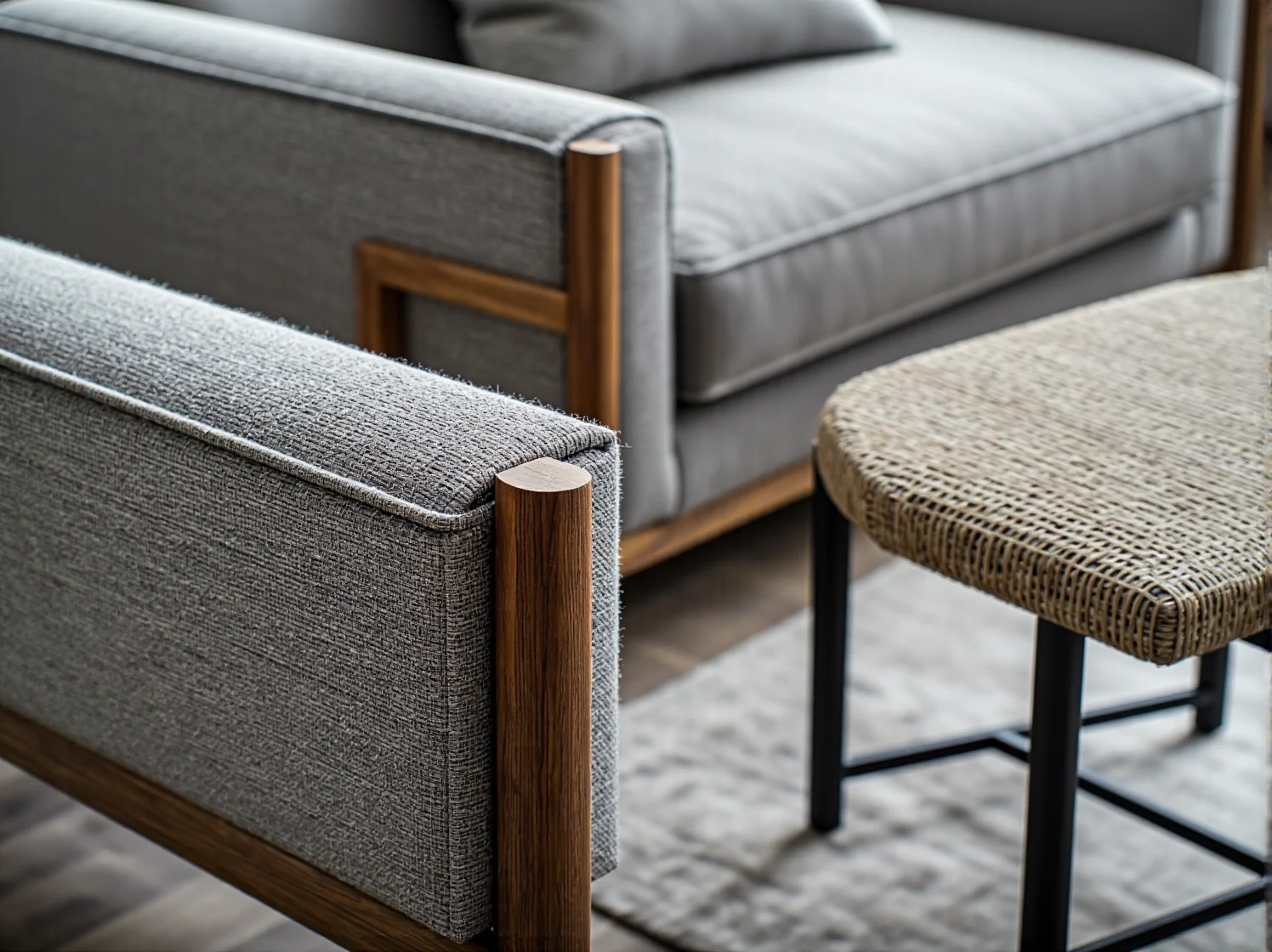 Welurowy fotel biurowy i stylowe biurko ze szklanym blatem w gabinecie