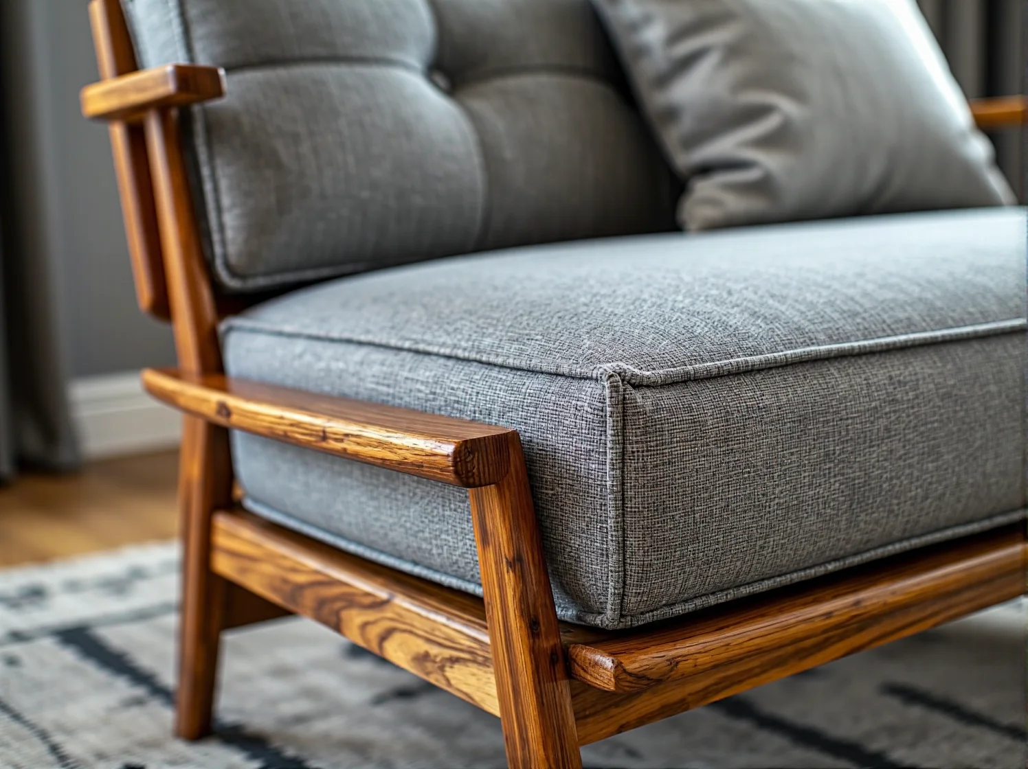 Ergonomicznie wyprofilowane oparcie krzesła skandynawskiego zapewniające komfort