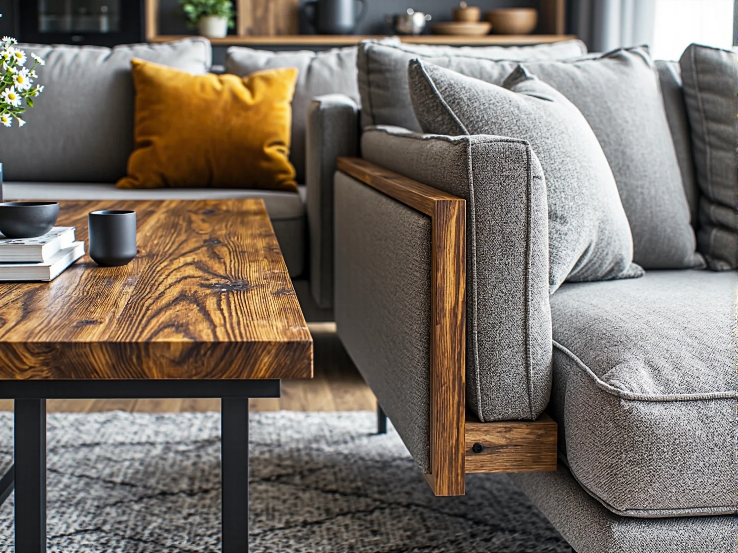 Inspiracja na rustykalną kuchnię z klasycznym drewnianym stołem.