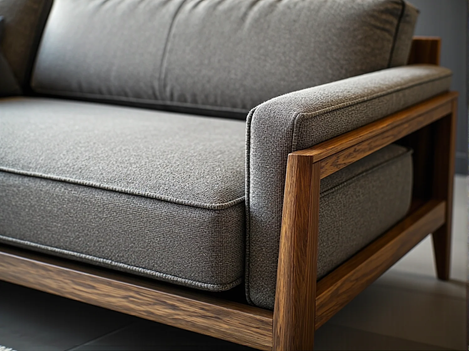 Minimalistyczna kuchnia skandynawska łącząca białe fronty z ciepłym drewnianym blatem.