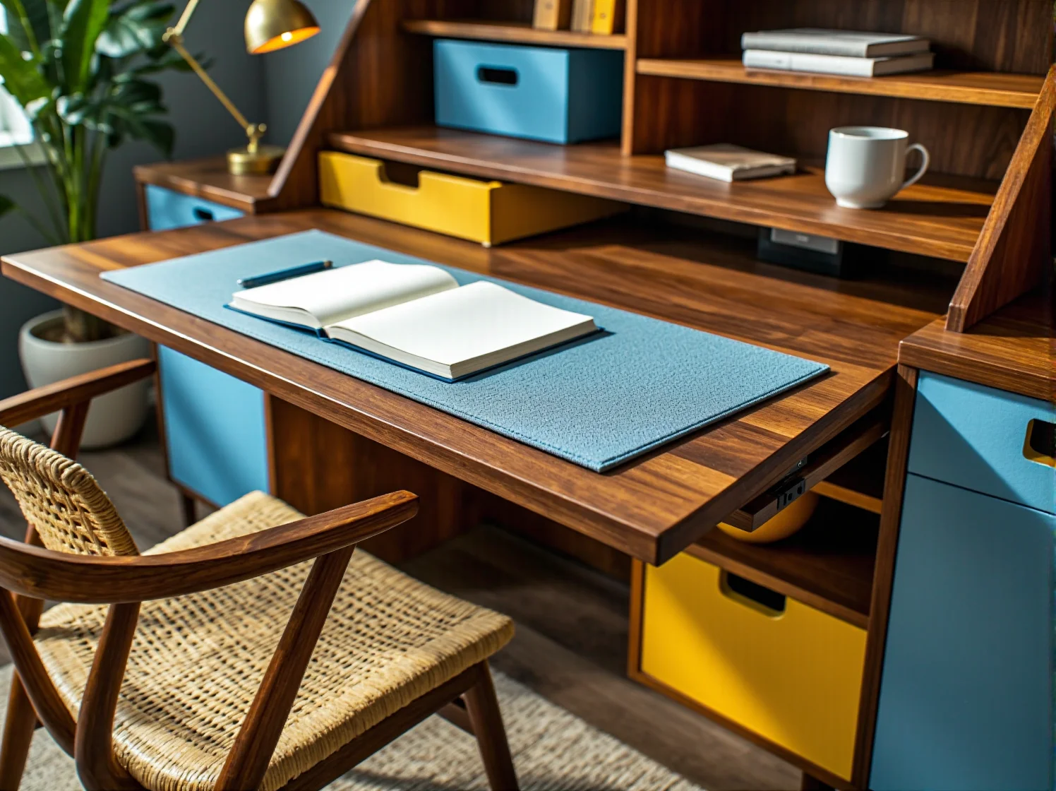 Stół vintage z ukrytymi schowkami idealny do małego mieszkania