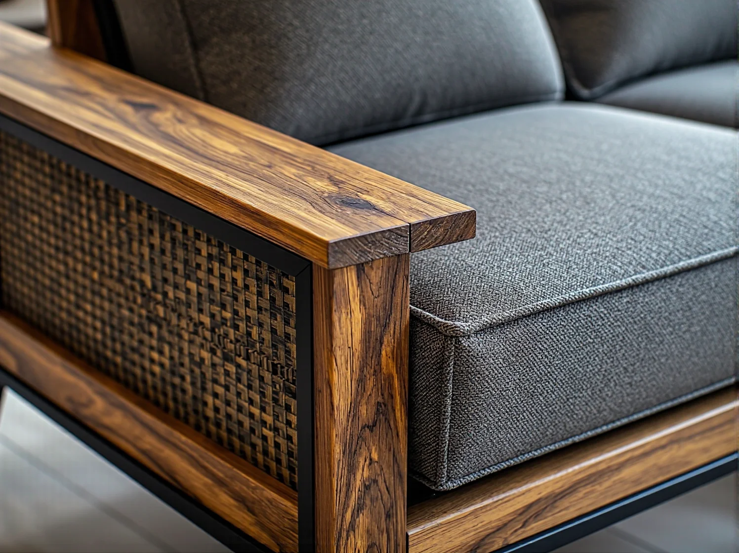 Przytulna strefa relaksu z hamakiem i meblami w ogrodzie w stylu boho.