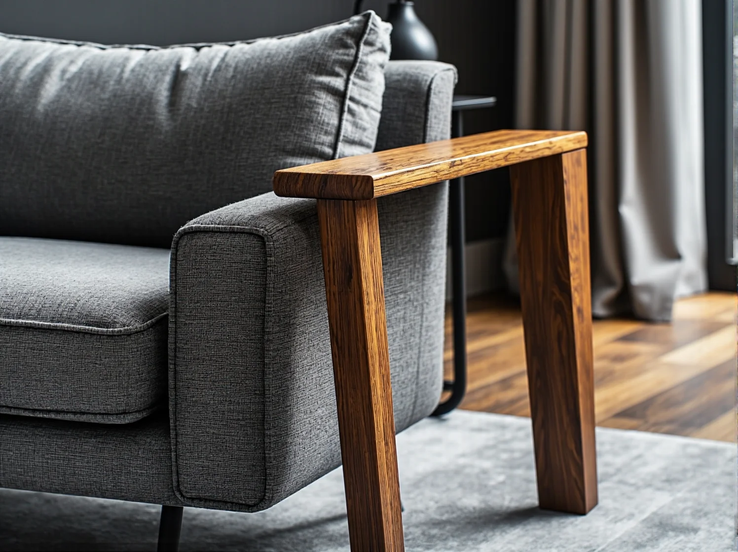 Wielofunkcyjne łóżko z wbudowanym biurkiem i oświetleniem LED w sypialni.